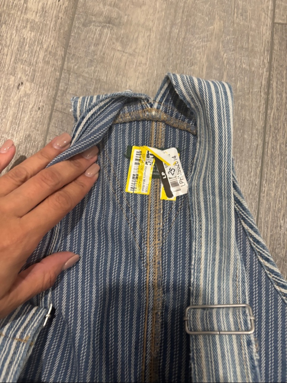 wild fable Light Blue & White Striped Denim Overalls - Picture 2 of 6